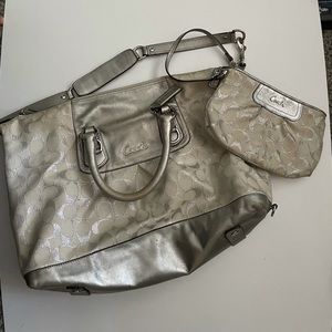 Coach matching bag and wristlet